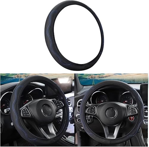 LoyaForba Funda para volante de automóvil, funda de cuero de microfibra antideslizante para volante, protector de mango suave para vehículos,