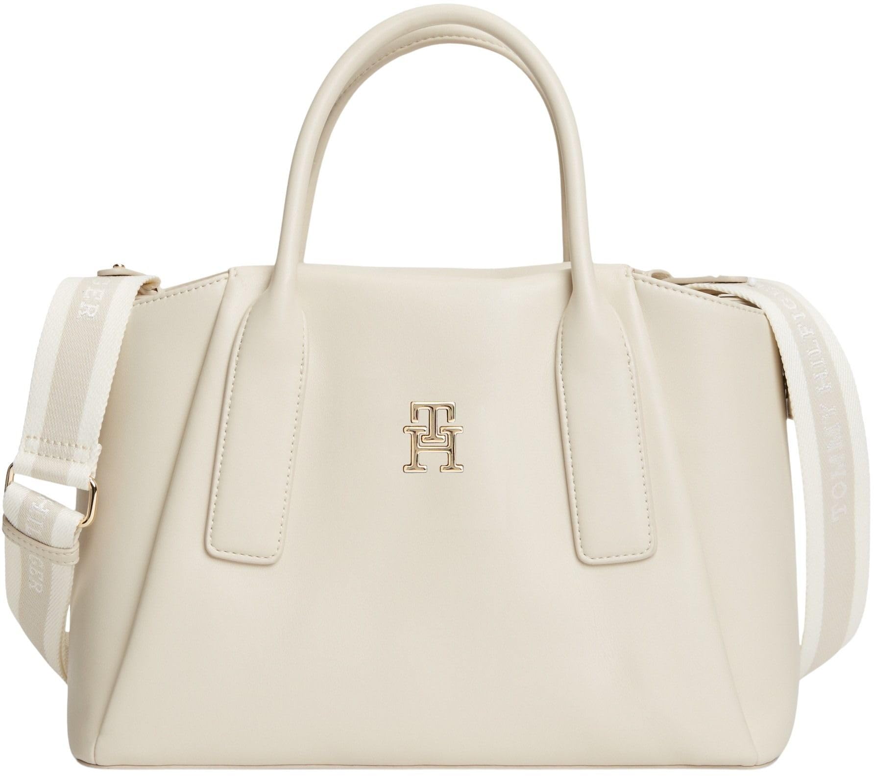 Tommy Hilfiger Women's Th Essential Satchel AW0AW18532 Satchel, BEIGE (Soft Cream), One Size