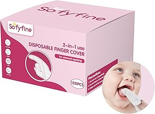 120 PCS Baby Tongue Cleaner for Newborn, Oral Finger Dry Wipes for Infant, Disposable