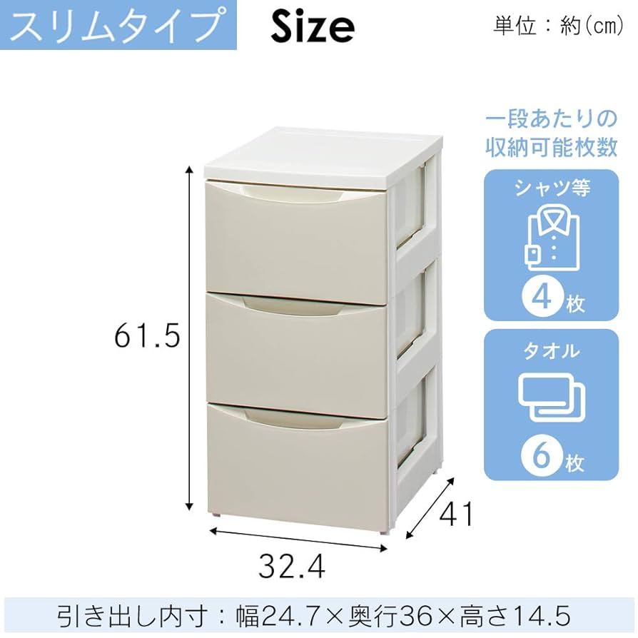Amazon｜アイリスオーヤマ チェスト 3段 届いてすぐ使える完成品