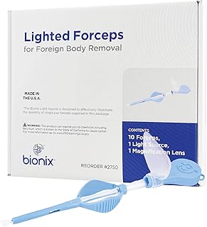 Bionix - Lighted Forceps, Foreign Object Removal Tool, Helps Remove Foreign Objects from Nose & Ear Canal, Convenient, Easy to Use, Ideal for Healthcare Professionals (10 Count)