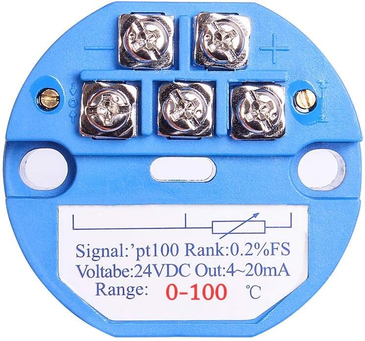 Temperature Sensor Transmitter, 0-100℃ 24V DC 4-20MA RTD PT100 Temperature Sensor SBW for Integrated Thermal Resistance Thermocouple PLC Module
