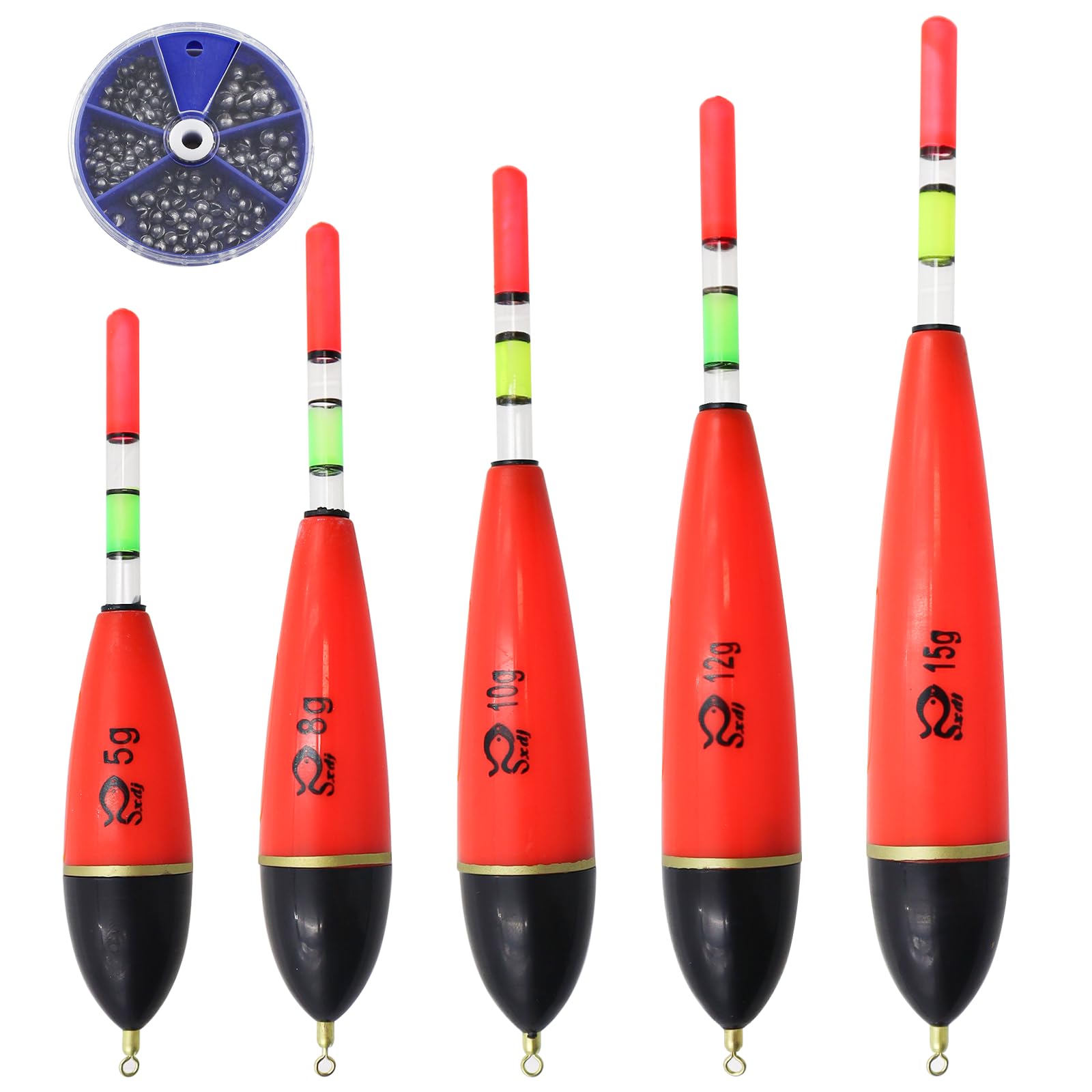100x galleggianti da pesca in plastica boa verticale galleggiante galleggiante da pesca a coda