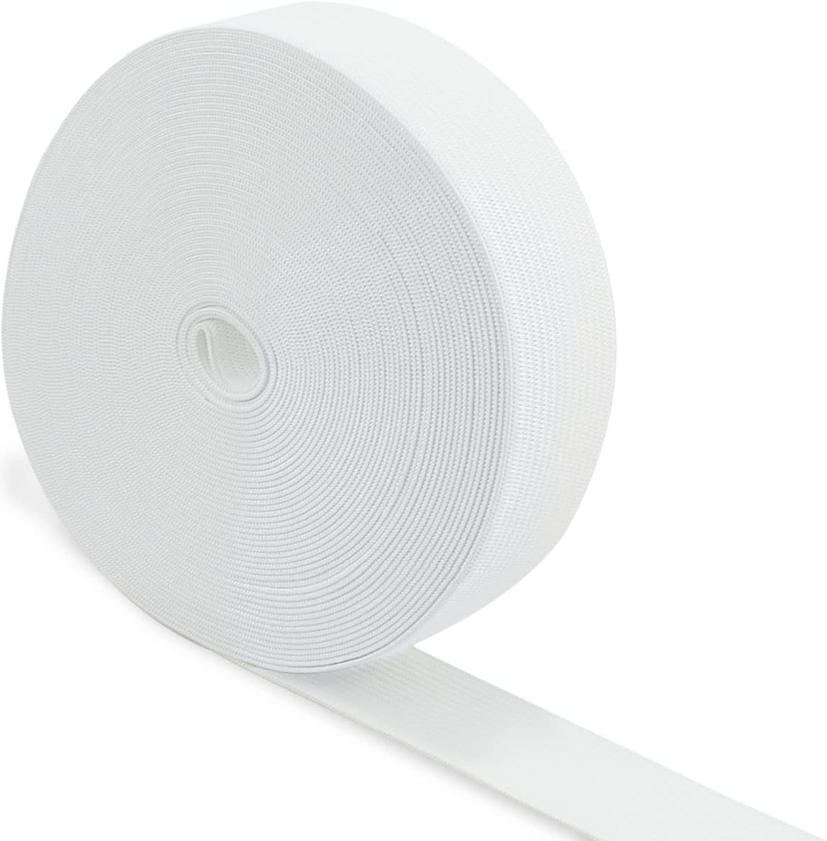 White Elastic Band Knit Sewing Stretch Elastic Spool 1 Inch Wide Elastic Bands for Sewing Heavy Stretch Strap High Elasticity Knit Flat Band for DIY Craft Elastic Cord Sewing Accessories (11 Yards)