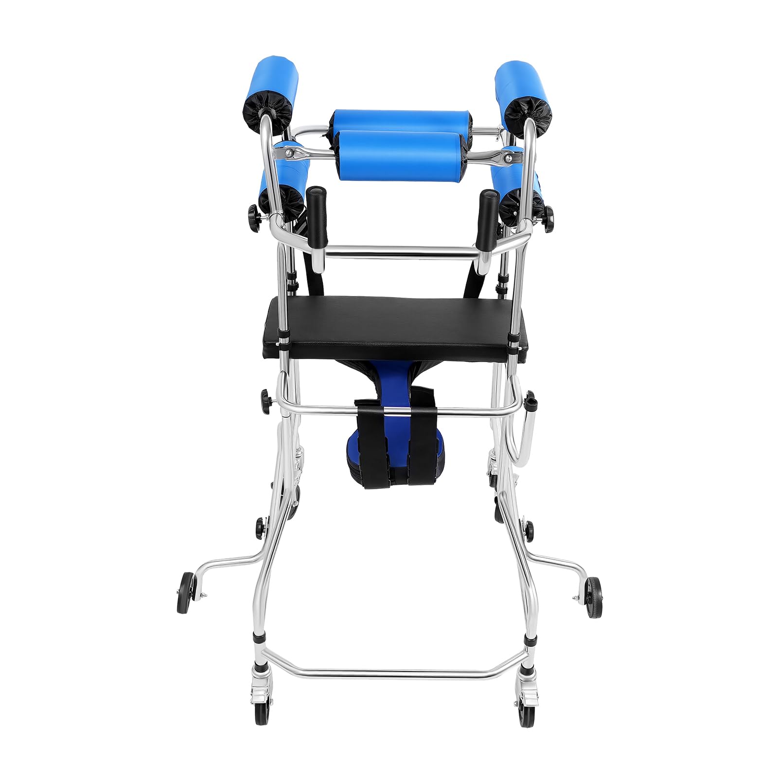 Deambulatore per anziani, deambulazione per persone con paralisi cerebrale, deambulatore 3 in 1, capacità di carico 100 kg, design regolabile, emiplegia riabilitazione, telaio in piedi per adulti