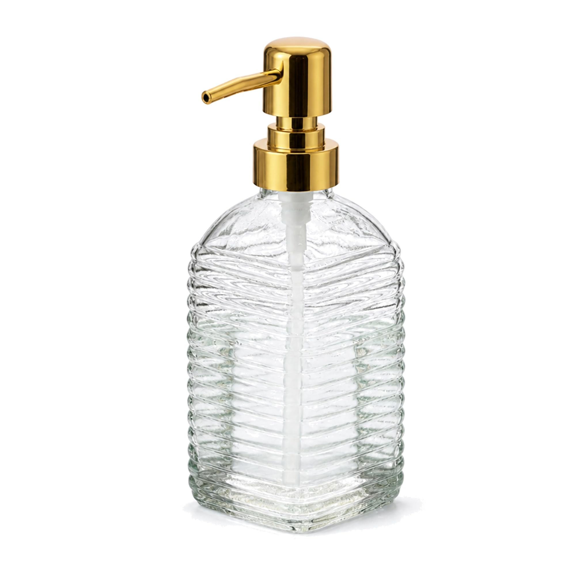 Kookee Glass Soap Dispenser with Pump | Refillable Bottle for Bathroom & Kitchen | Hand Soap, Lotion Dispenser | Transparent | Set of 1 (11591)-image-14