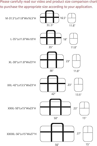 Miniatura 7 de Bolsa de lona de almacenamiento extra grande con cremalleras y asas, bolsa de lona plegable grande para viajes
