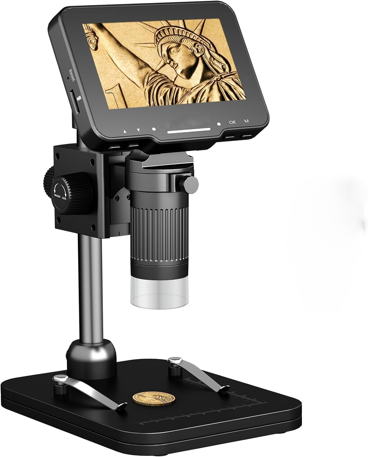 ETZIN 4.3" LCD Digital Microscope for Adults Kids, Coin Microscope 50X - 1000X Magnification with IPS Screen, 8 LED Lights, PC View, USB Microscope for Windows/MacOS, Black (EPL-1220IM)-image-44
