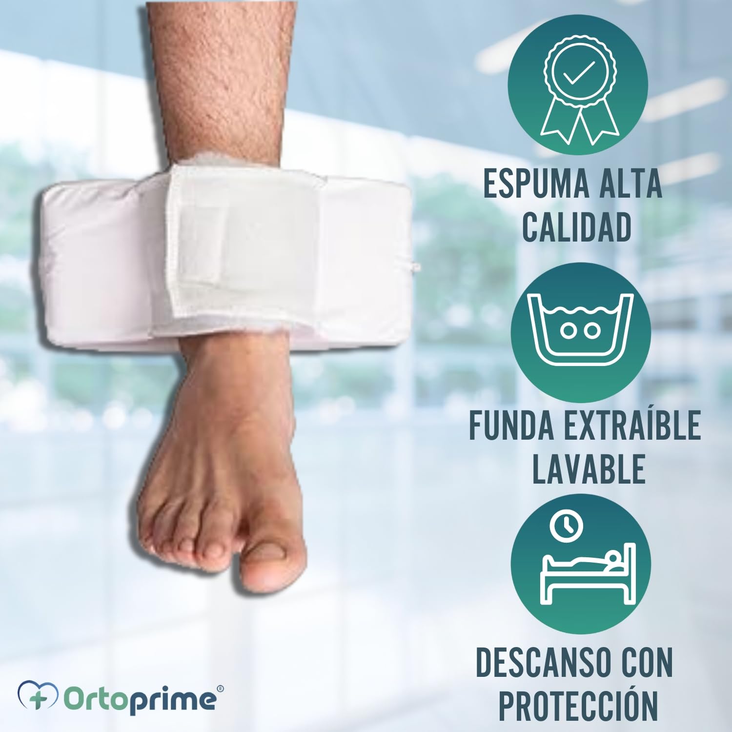 OrtoPrime Pack 2 Taloneras Antiescaras Forma Curva - Protector Ortopédico de Talón Pies y Codos - Par Dos Unidades - Talla Universal Adaptable - Cojines Antiescaras para Silla de Ruedas y Cama