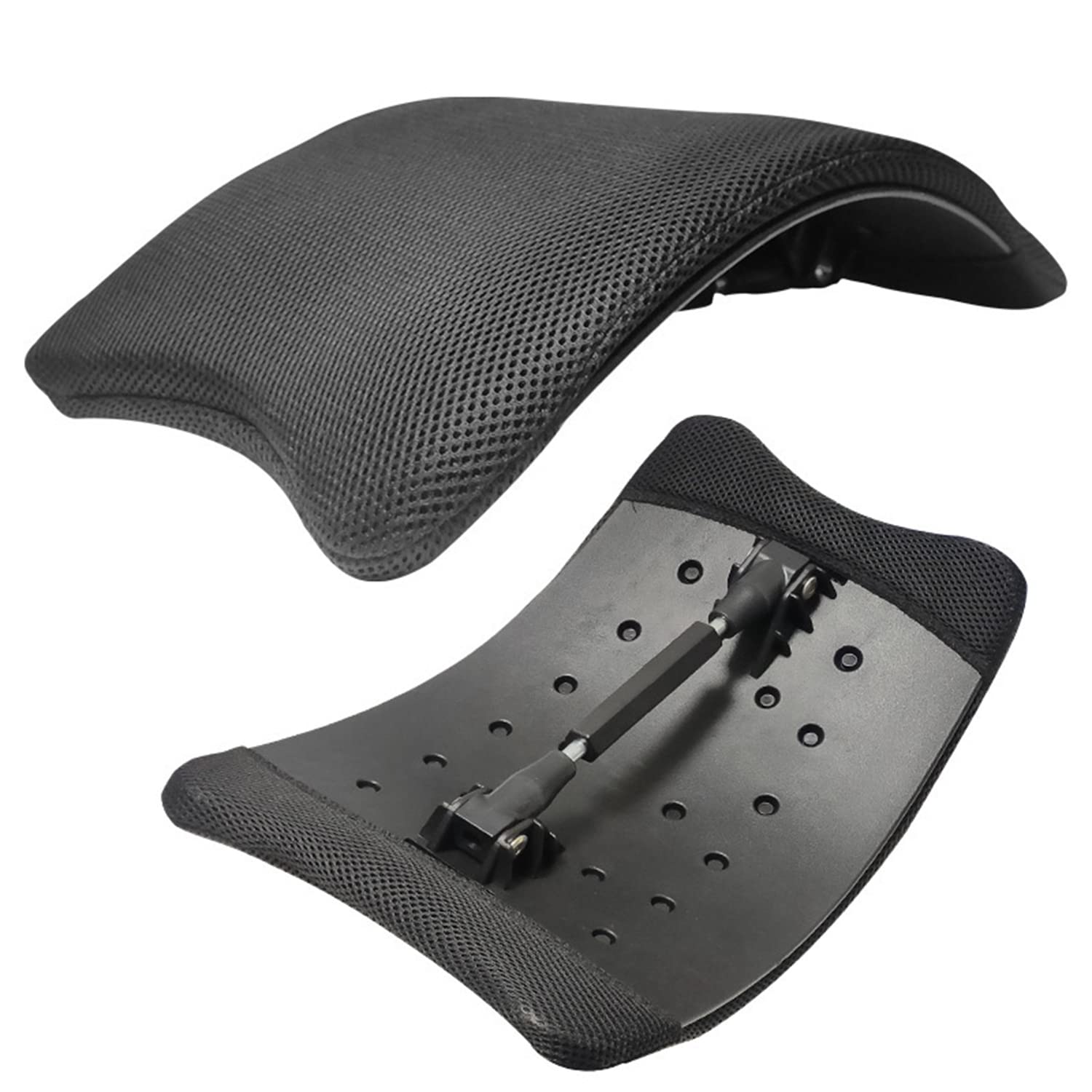 MSAFGY Multi-level back stretching device，lumbar plate back stretcher，back stretch support lumbar traction device back massager，sciatica，scoliosis (black)