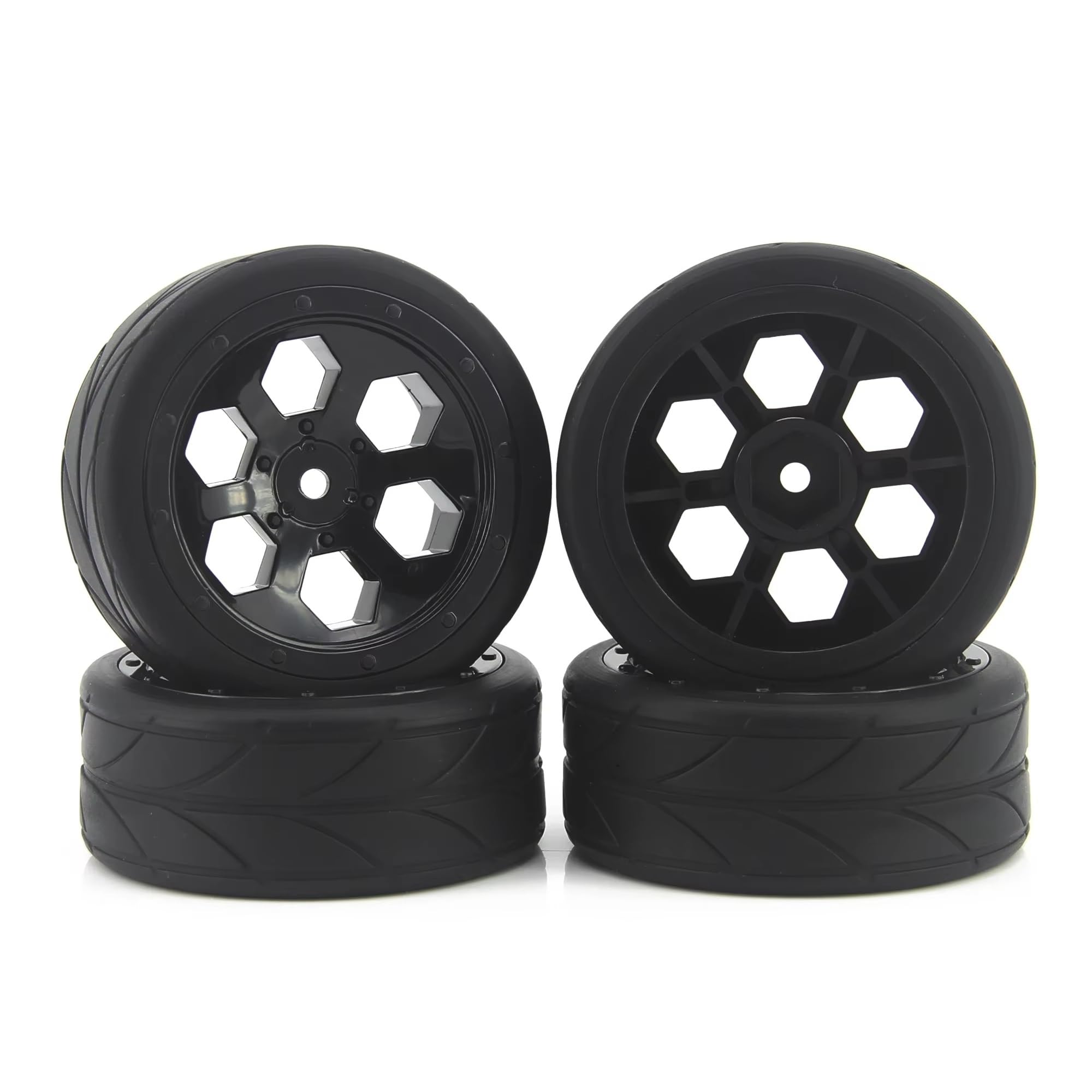 Ruedas Neumáticos para HSP para HPI para CS 4 Piezas Coche RC 94123-94122 Neumático De Goma De 65 Mm Llanta Rueda 1,9 Pulgadas Neumáticos 1/14 1/12 1/10 Coche Carreras Deriva RC