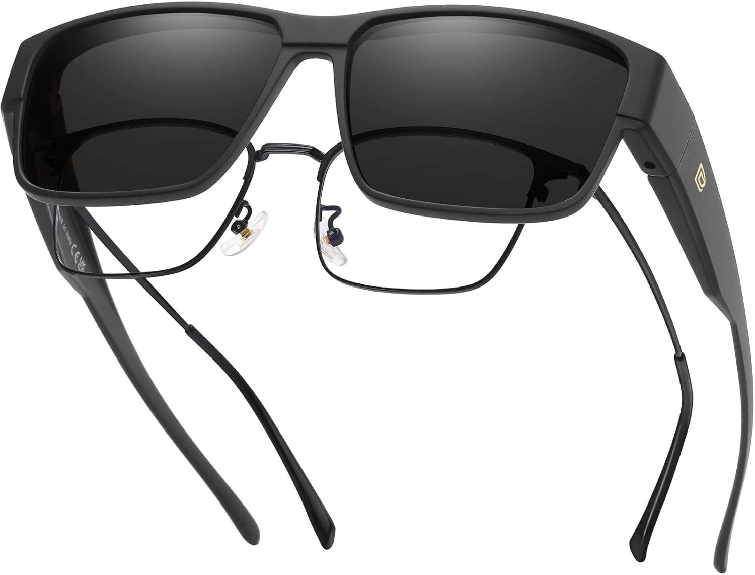 DUCO Polarized Fit Over Sunglasses for Men and Women UV400 Protection Retro Square Wrap Around Shades for Driving Riding 8986