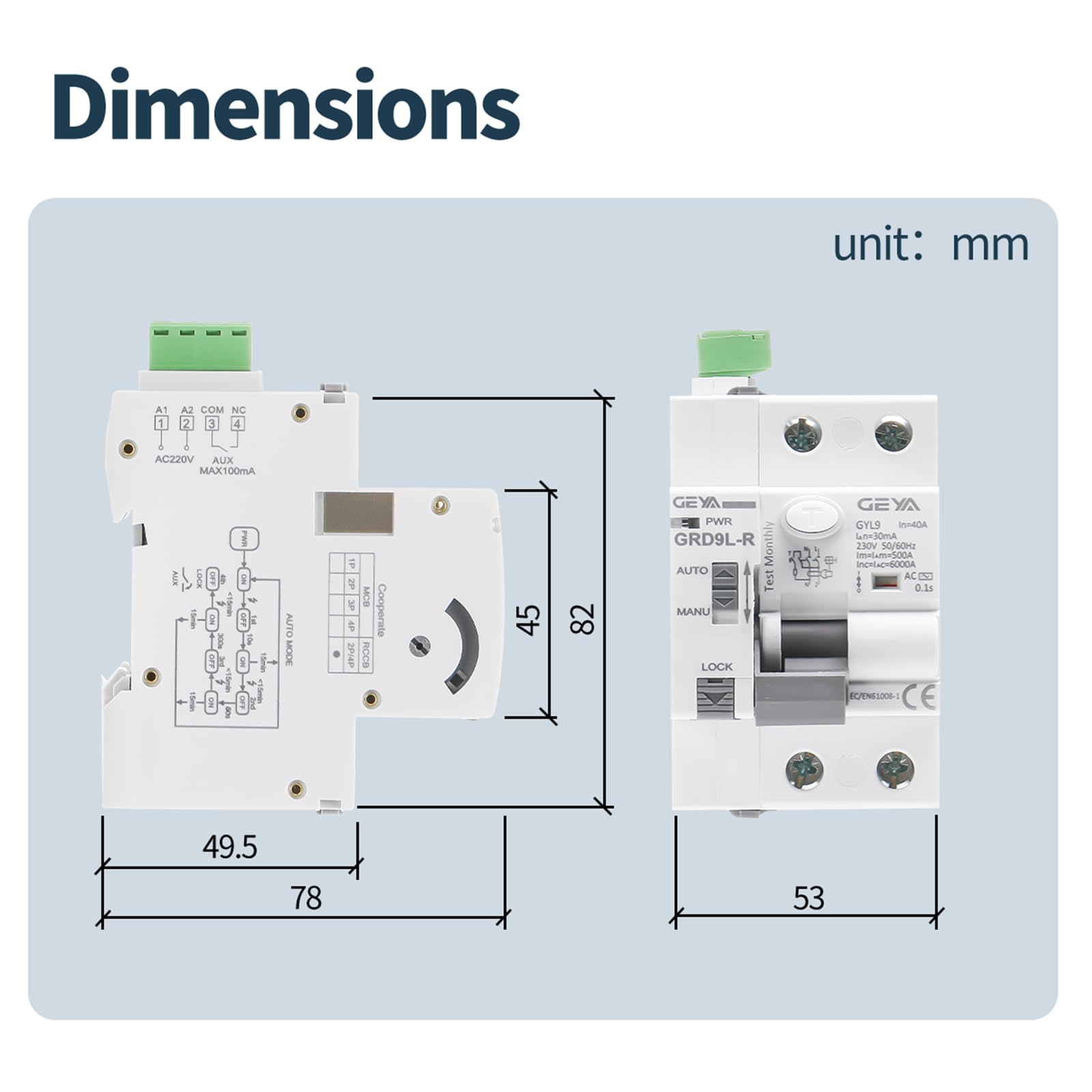 Interruttore Differenziale RCD As - Schwabe 25A 30mA Tipo A - Salvavita Per Camper, Caravan, Roulotte, Barca - 131x50x80 Mm - 6