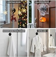 Vista 4 de Perchas de corona para puerta o ventana de cristal, paquete de 2 ganchos fuertes con ventosa, oro antiguo