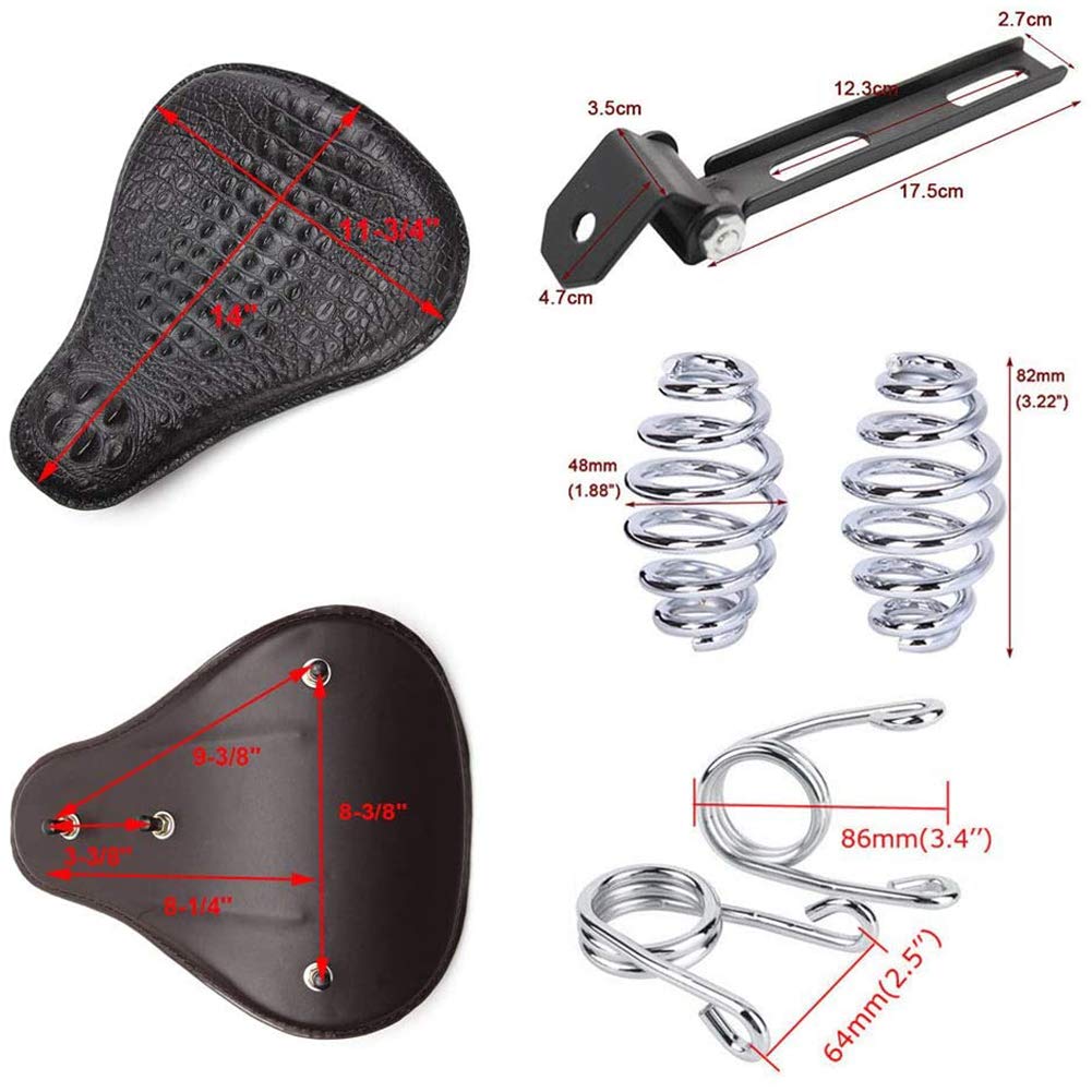 Asiento acolchado para motocicleta, soporte para moto, accesorio de modificación, cojín de cocodrilo para Sportster Bobber Chopper