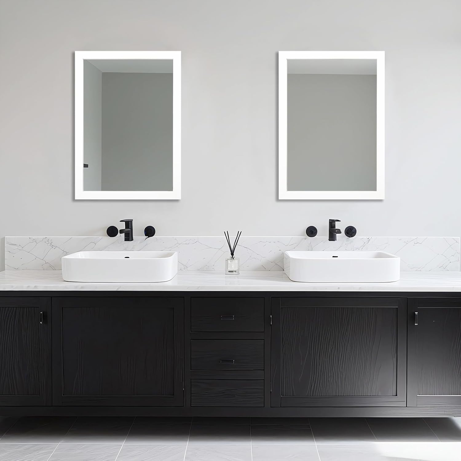 Ruomeng Rectangular Wall Mirror 20" x 28" for Bathroom, Bedroom, Entryway, Living Room, White