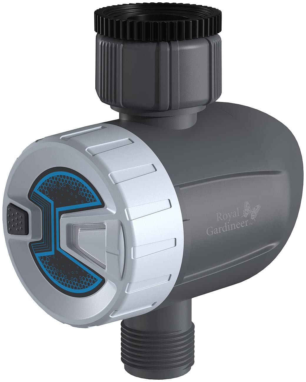 Royal Gardineer Wasser-Ventil, Bluetooth: 4er-Set smarte programmierbare Bewässerungscomputer mit BT & App (Bewässerungscomputer App Steuerung, Gartenbewässerung, Home)