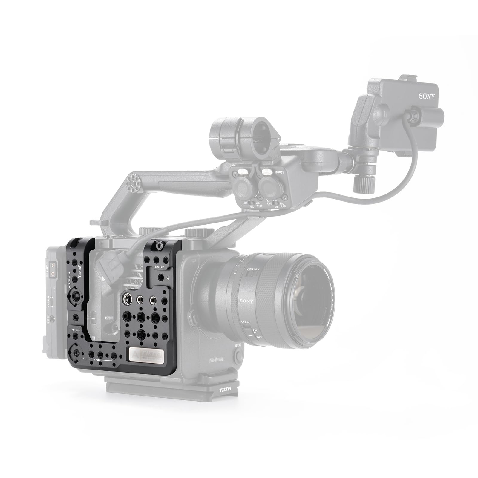Tilta Plaque de Montage Latérale pour Sony FX6 avec Étiquettes d'Indexation 1/4"-20 3/8"-16 Griffe Froide ES-T20-SMP