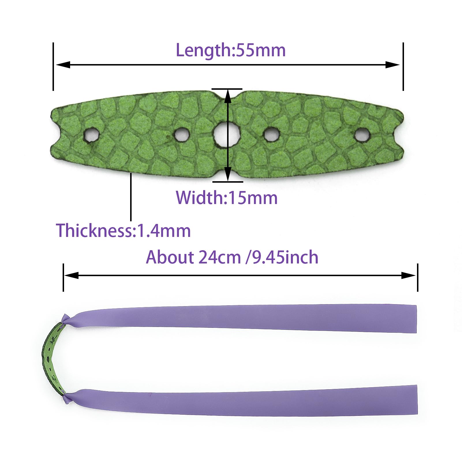 OBTOUTDOOR 10 Pcs 0.65 Mm Slingshot Replacement Bands Purple Flat Rubber Bands for Catapult Slingshot Outdoor Hunting Shooting
