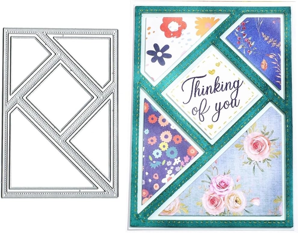 Rectangle Triangle Frame Metal Die Cuts, Rectangle Frame Metal Cutting Dies Cut Stencils Card Paper Craft DIY Template Metal Cutting Dies Album Embossing Paper Dies for Card Making Scrapbooking