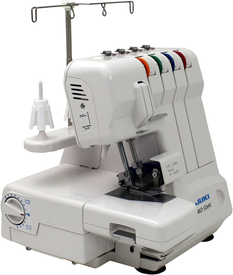 Juki, MO-50E, 3 or 4 Thread Serger, Lay In Tensions, Adjustable Differential Feed, Built In Rolled Hem, Automatic Lower Looper Threader, Retractable Upper Knife (MO-50E/UL)
