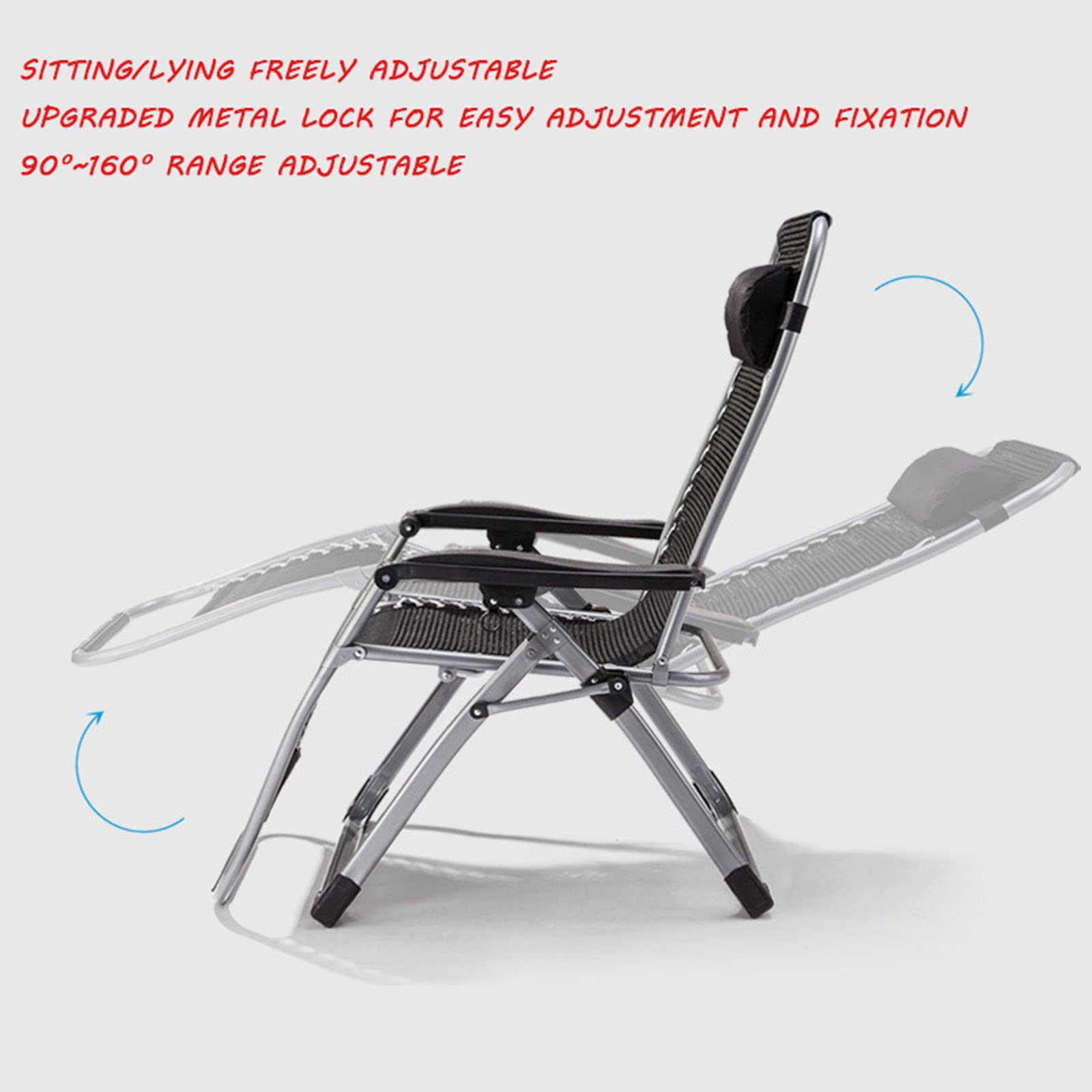 Sillón de Gravedad Cero de Gran tamaño, sillón reclinable para jardín, sillón reclinable Plegable para Patio al Aire Libre, Chaise Plegable portátil, G