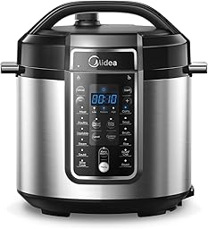 Midea 6L Electric Pressure Cooker with 12 Preset Cooking Functions,Stainless Steel Pressure Cooker with 24H Preset Timer and LED Display, Slow Cooker Non-Stick Inner Pot,10 safety features, MPC60010