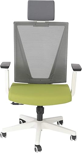 Miniatura 7 de Silla de oficina ergonómica giratoria con soporte lumbar, reposacabezas y apoyacabezas con respaldo alto, silla de computadora de malla ajustable de