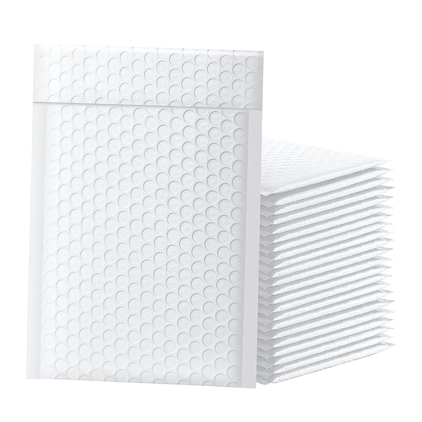 ZZSRJ Confezione da 50 Buste a Bolle Imbottite invio di avvolgimento di Posta Regalo Buste Black Bianco e Purple (Color : White, Dimensione : 15 * 20cm)