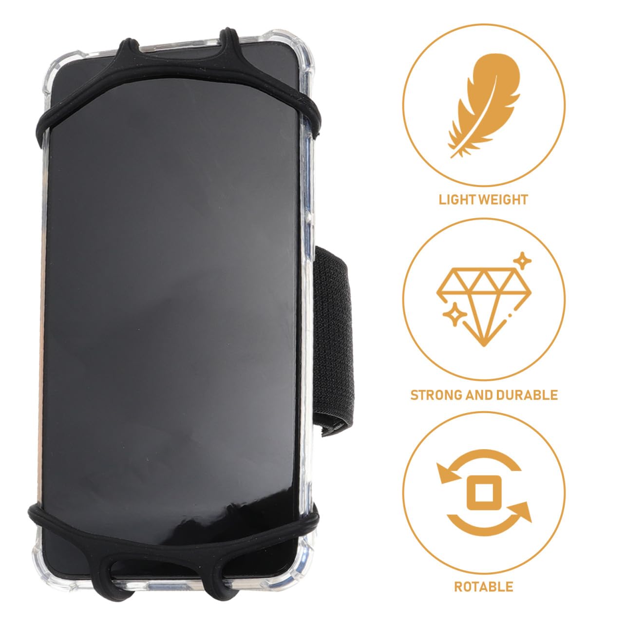16 Pezzi braccialetto del cellulare polso del telefono porta cellulare da polso presa Cinghia del braccio per il telefono cinturino da polso per telefono nylon Black