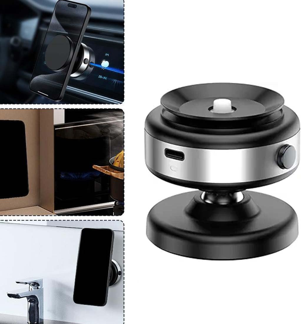 Joyye 360 Rotatable Car Mount, Electric Suction Cup & Magnetic Phone Holder, Mini Car Mount, Universal Mobile Phone Holder (Silver)