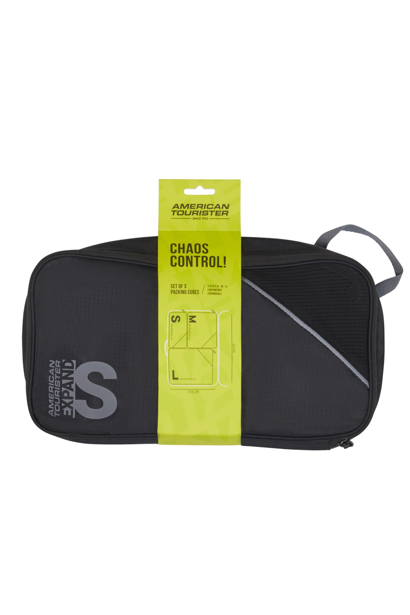 American Tourister Set di Cubi da Viaggio 3 Pezzi - Organizer pr Valigia pr Vacanze, Organizer pr Bagaglio pr Valigia, Bagaglio a Mano e Zaino, Nero/Grigio