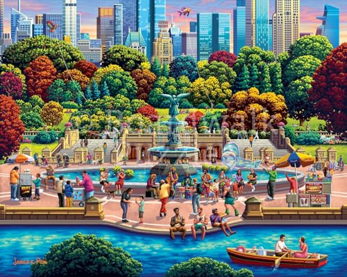 Rompecabezas Boardwalk Puzzle Company New York Central Park, 1000 piezas, arte exclusivo de James Poai, precisión en corte, piezas encajables, para adultos miniatura 2