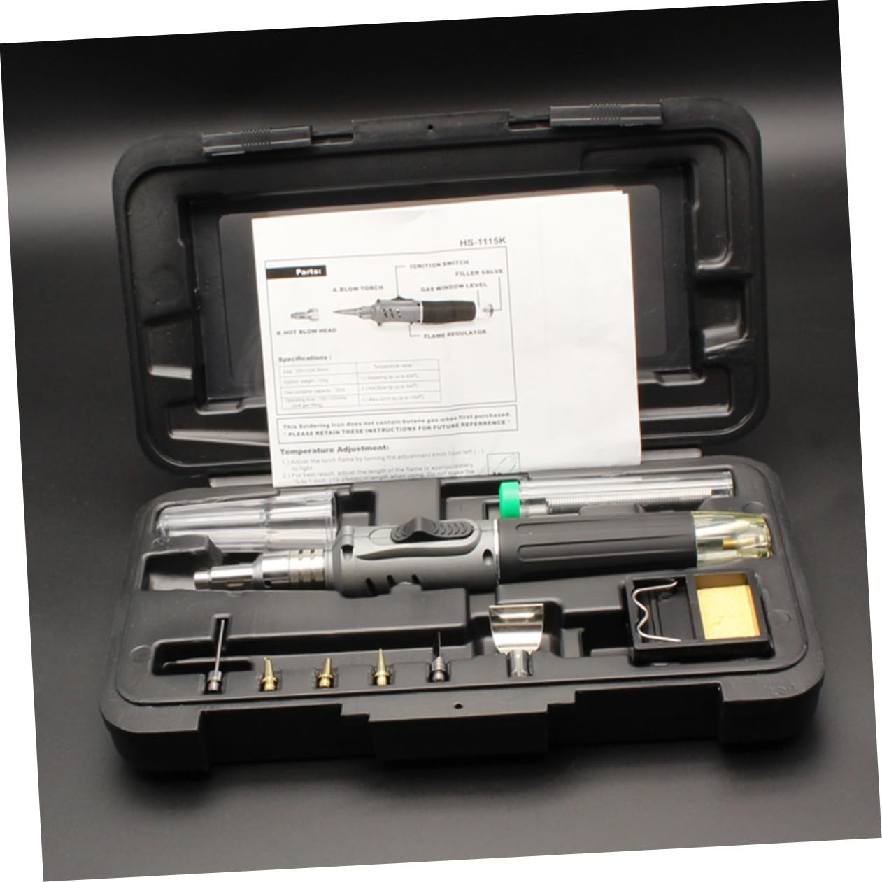 Kit Saldatore a Gas 10 in 1, Ferro, Accensione Automatica