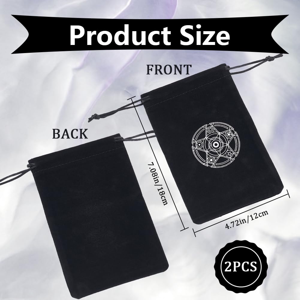 CREATCABIN Tarot Card Pouch Velvet Drawstring Tarot Card Pouch Tarot Deck Storage Holder Black Tree Of Life Tarot Diaper Bags For Jewelry Crystals Witchcraft Rune Altar Gift
