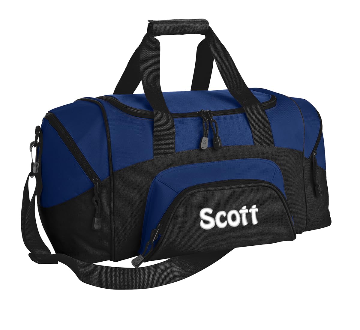 Personalized Duffel Bag, Men and Women, Custom Sport Bag with Monogrammed Name, Soccer, Basketball, Baseball, Football, True Royal/Black