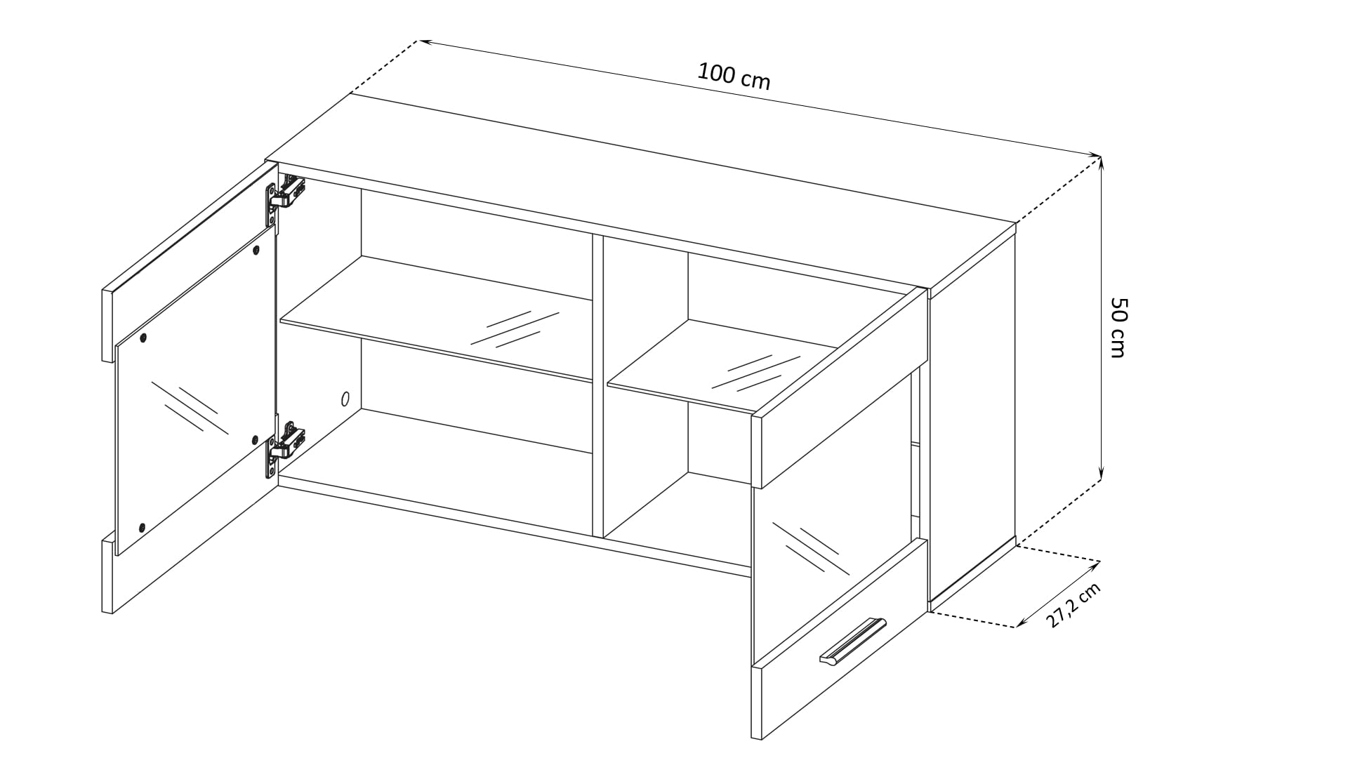 Armadio Da Cucina Savona White 2 Ride finlandesi 50x100 Cm - Dettaglio