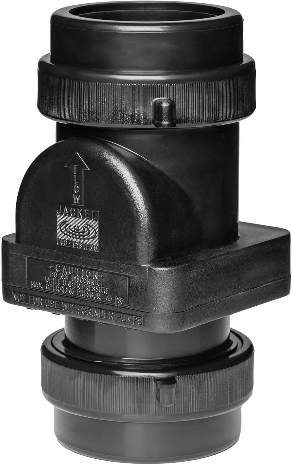 JACKEL Sewage System Check Valve, CUCV-2C, Couplings fit 2 in PVC Schedule 40/80 Pipe