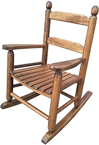 Miniatura 2 de K079WT - Mecedora de madera blanca duradera para niños, para interiores o exteriores, apta para niños de 3 a 7 años