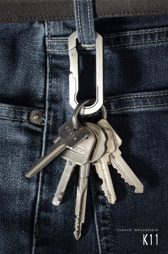 Mas Design Premium Grade 5 Titanium Key Carabiner - K11 (Stone Tumbled Finish)