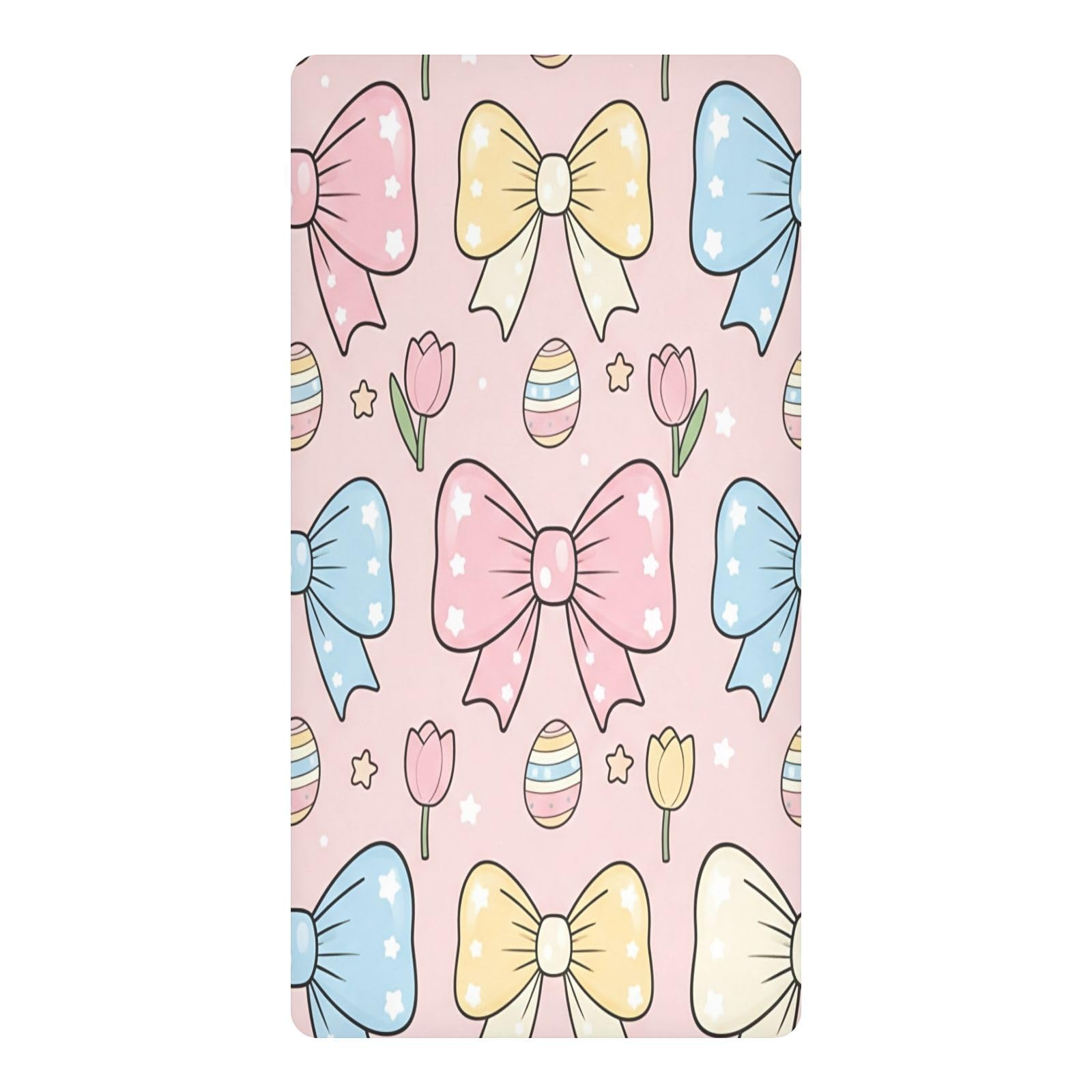 JiangGgen Bows Baby Crib Sheet Soft Breathable Playard Sheet-S