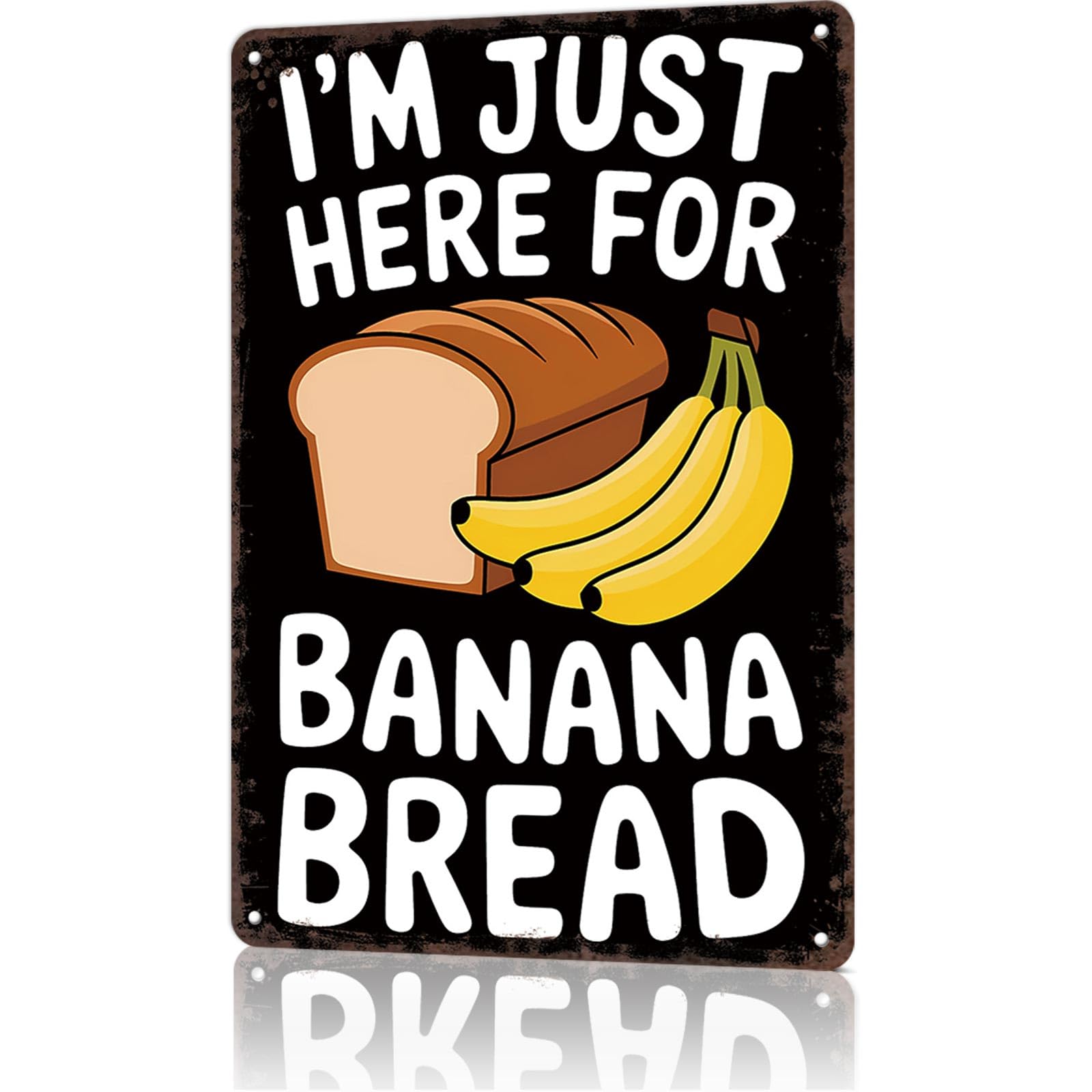 Funny Vintage Metal Signs Banana Bread Lover -Tin Sign Poster 8x12inch