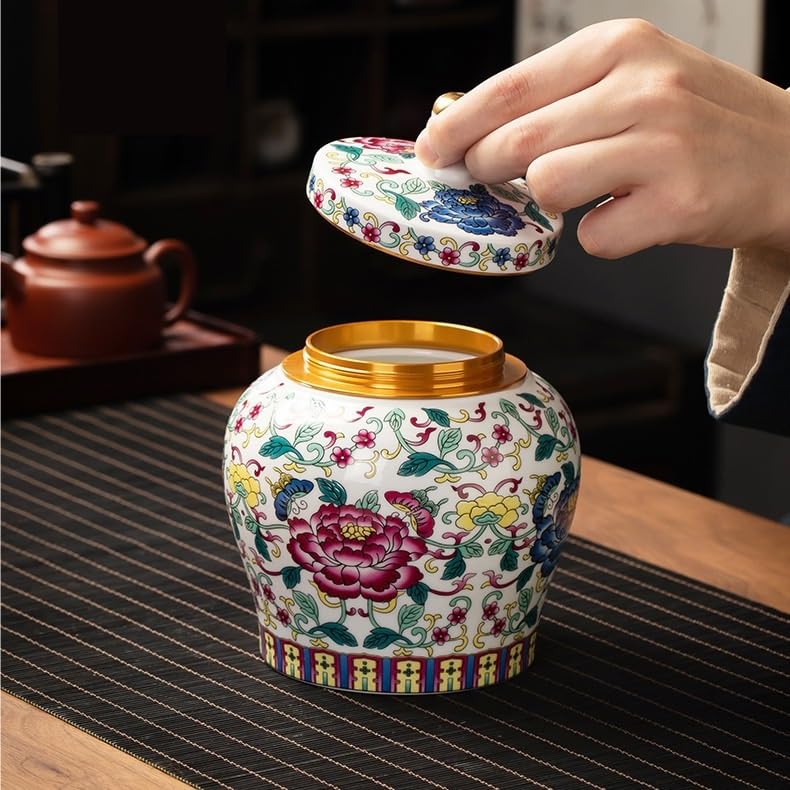 Zestaw do herbaty Niebiesko-białe puszki herbaty w pełnym kolorze, ceramiczne odporne na wilgoć zamknięte puszki, herbata domowa w stylu chińskim, czarna herbata, biała herbata, luźna herbata, puszki