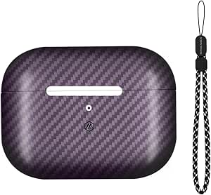 Funda De Fibra De Carbono Para AirPods Pro 3 (2025) - Delgada, Con Mosquetón Y Protección Antiarañazos
