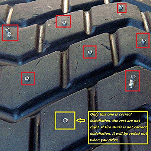 Marrkey Screw Tire Studs for Snowplows, 20MM Anti-Slip Anti-ice Snow Spikes for Car/ATV/SUV/Truck/Motorbike/Snowblower/Forklift/Skid Steer/Mini-Loader/Garden Tractor - Pack of 100