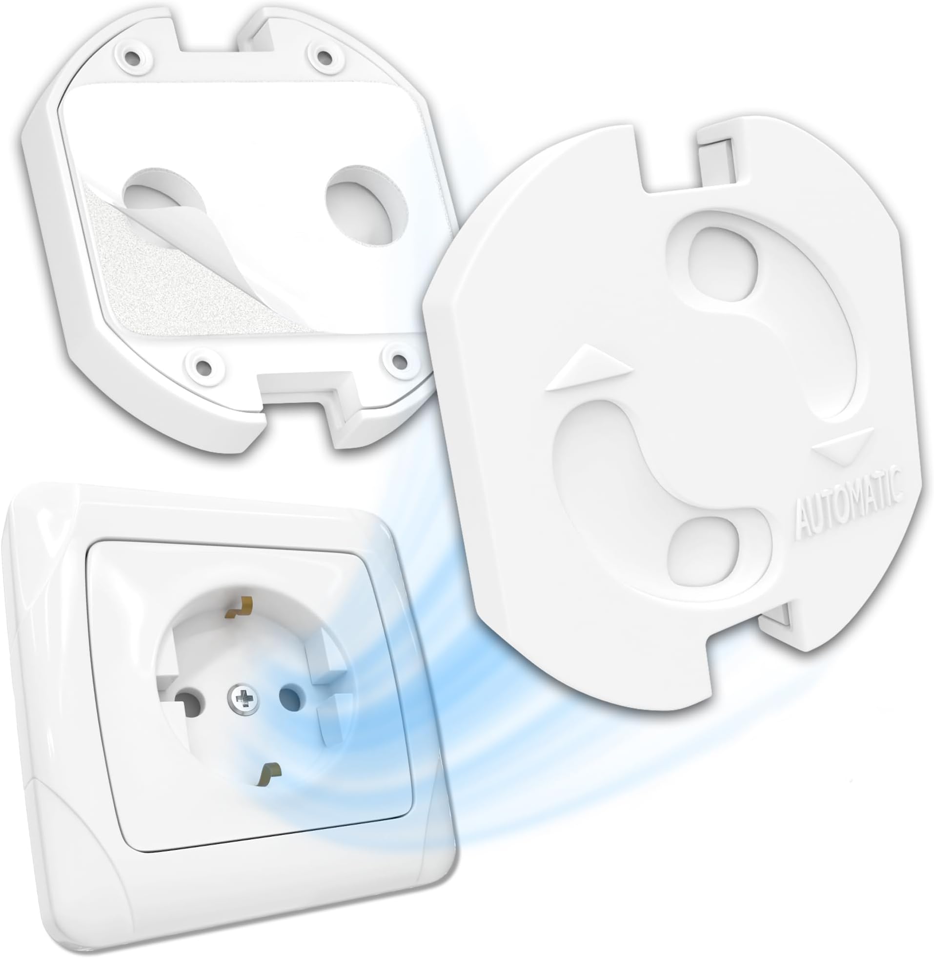 Hoffenbach 20 x Socket Child Lock - Socket Lock with Twist Mechanism - Protection for Babies & Children - Socket Protection Prevents Accidents & Electric Shocks - Socket Child Protection - White