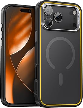 AOHI Manyetik k l f, iPhone 17 Pro Max i in, Magsafe uyumlu, darbeye dayan kl , askeri s n f d me korumal , siyah