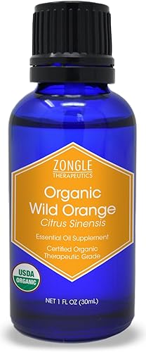Zongle - Aceite esencial de naranja orgánico con certificación USDA, 1 onza para madera, piel, limpieza, hornear, cara, cocinar, bebidas,
