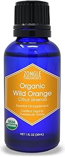 Zongle USDA Organic Orange Essential Oil, 1 OZ – for Wood, Skin, Cleanin...