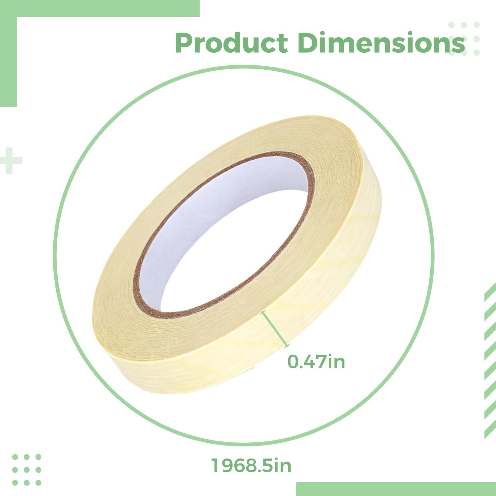 6 rollos de cinta de autoclave – 0.5 pulgadas x 164 pies, indicador de esterilización resistente a altas temperaturas para uso médico y de laboratorio